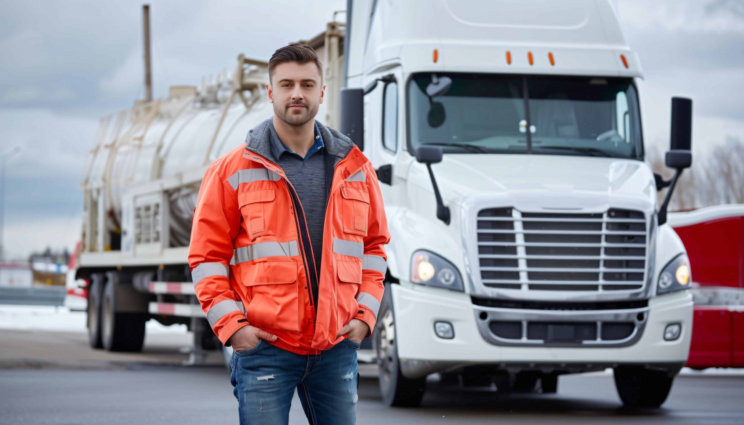 Safety Driver Transporting Dangerous Goods by Truck