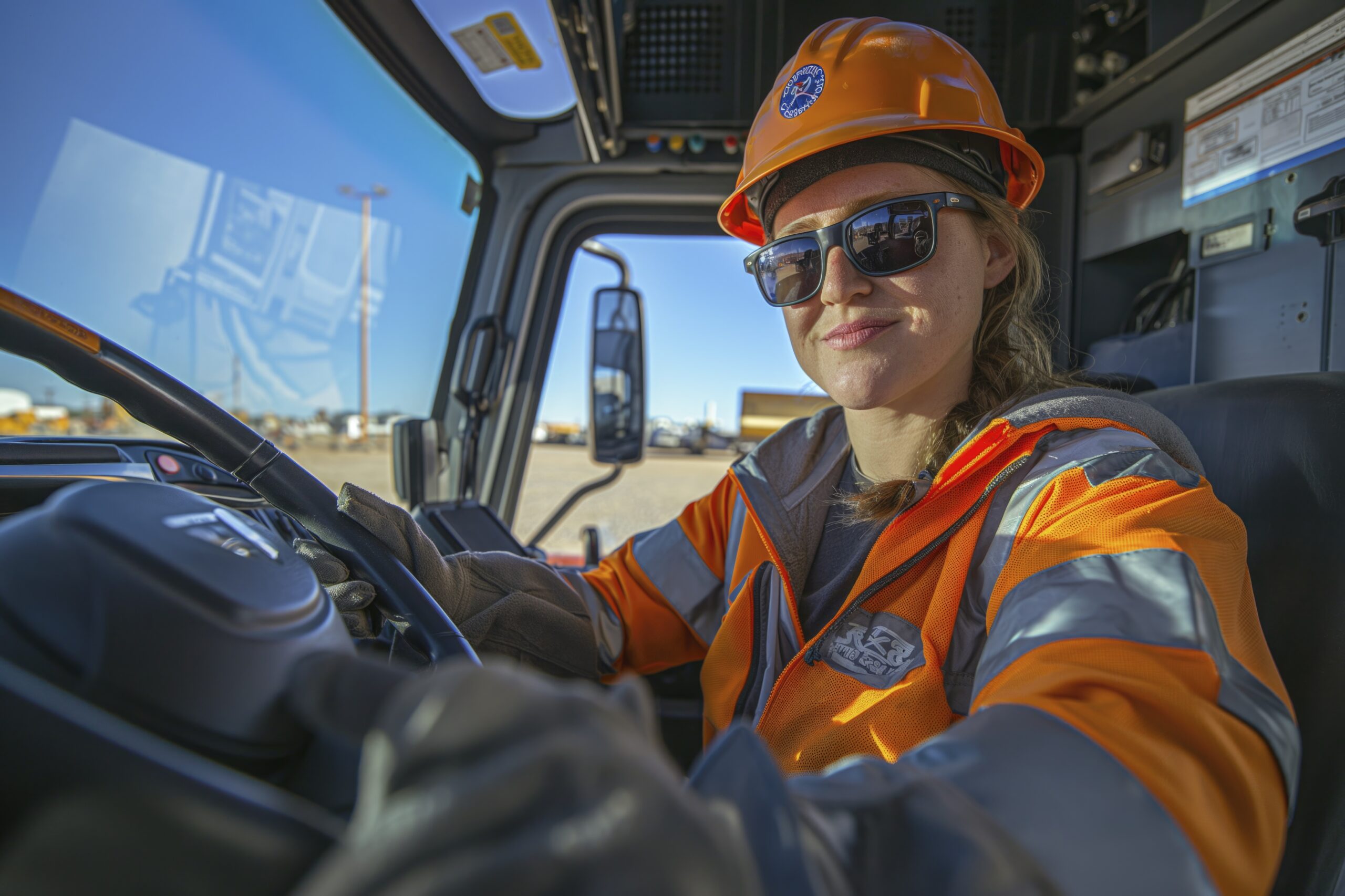 Dangerous goods safety female truck driver in Canada