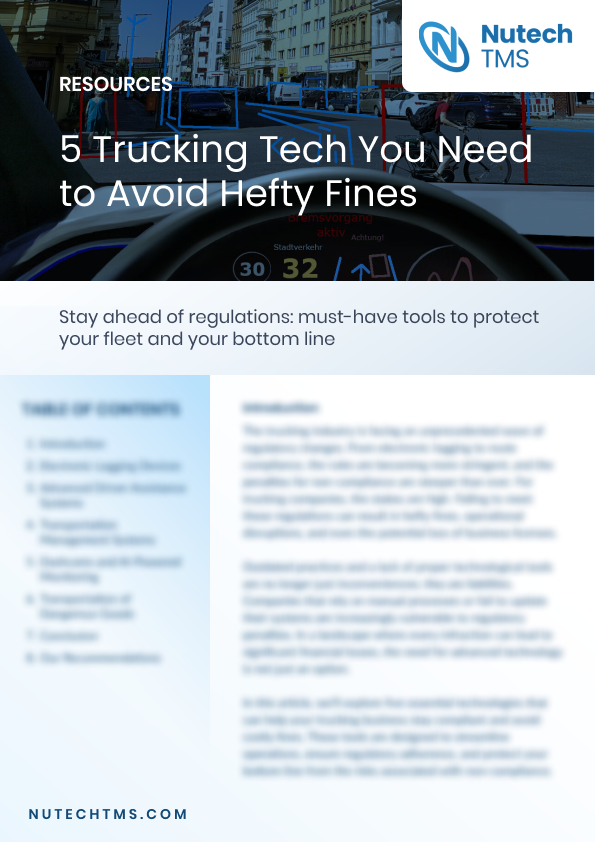 5 Trucking Tech You Need to Avoid Hefty Fines FREE PDF DOWNLOAD Resource Cover