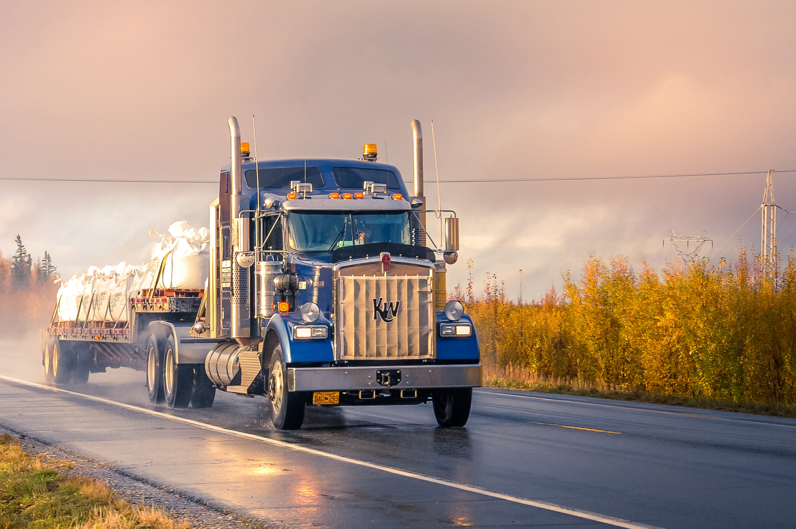 Commercial Semi-Truck Driving Down Highway in 2025