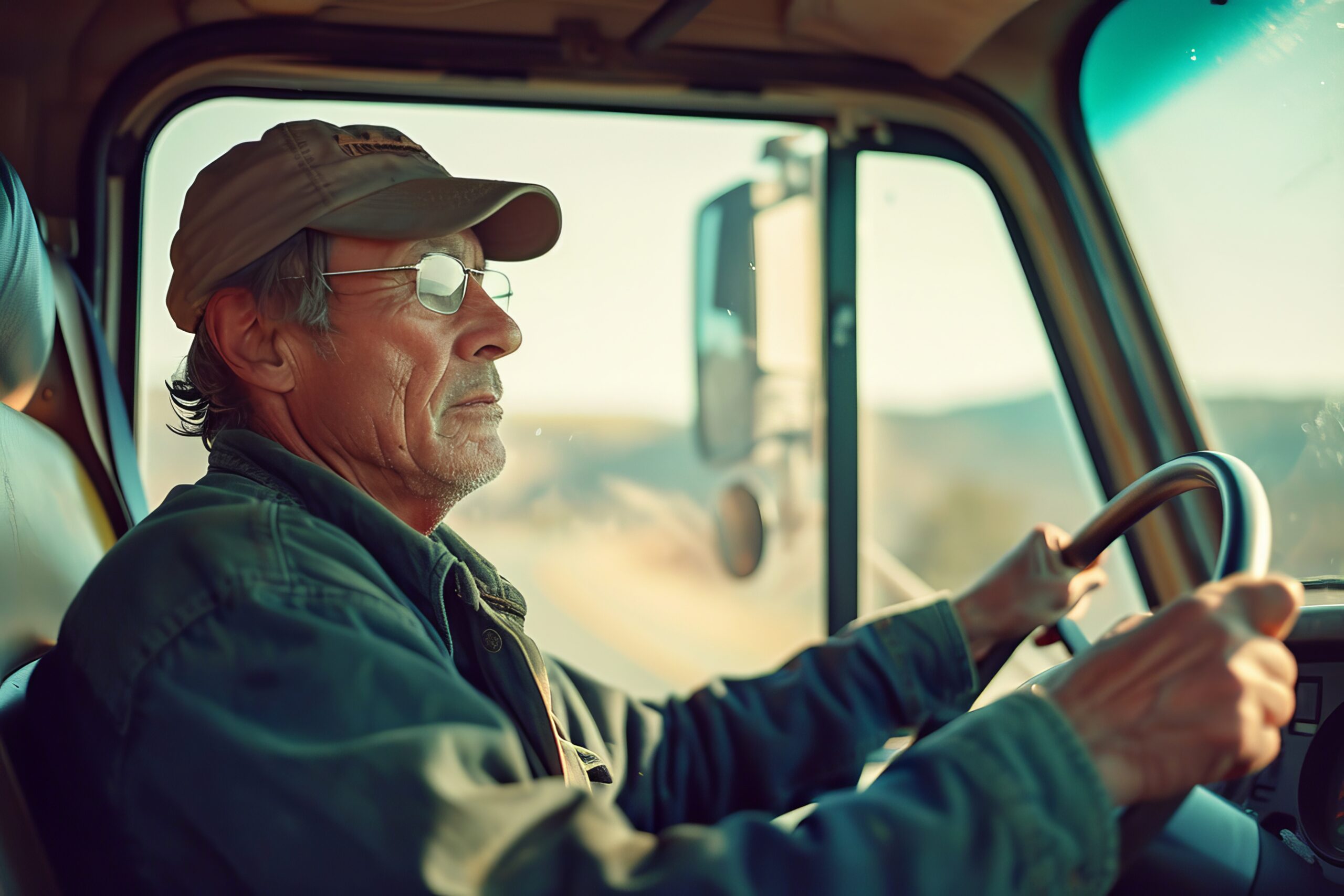 Calgary truck driver hauling dangerous goods through the city using Nutech Comply mobile app