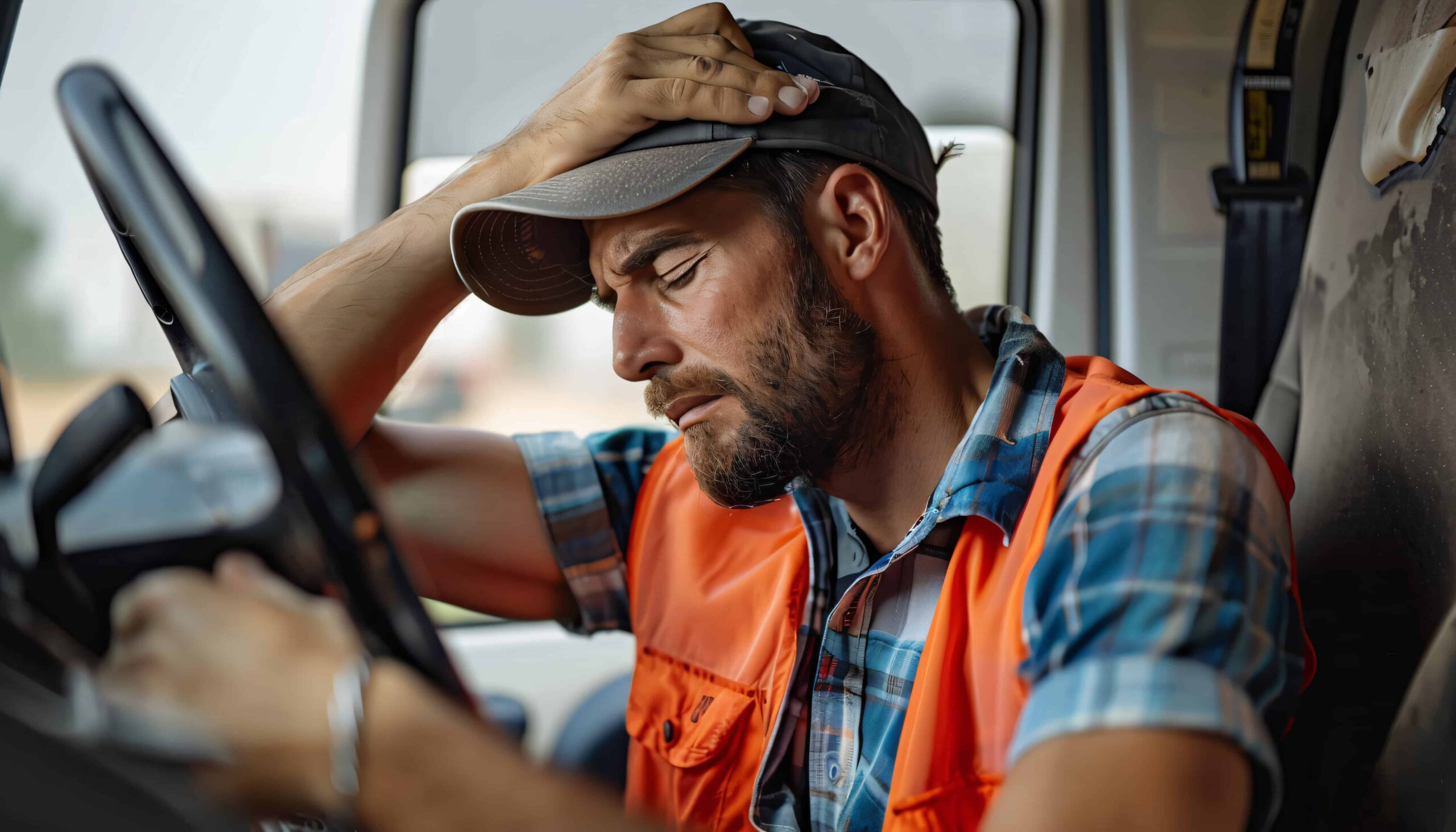 Truck driver suffering from burn out