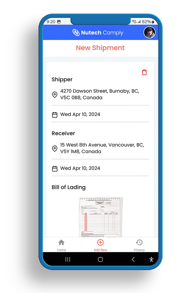 TDG Pickup Shipments